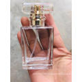 Cosmetic Rectangle Matte Black 30ml 50ml Refillable Glass Perfume Spray Bottle with Aluminum Spray Pump Cap